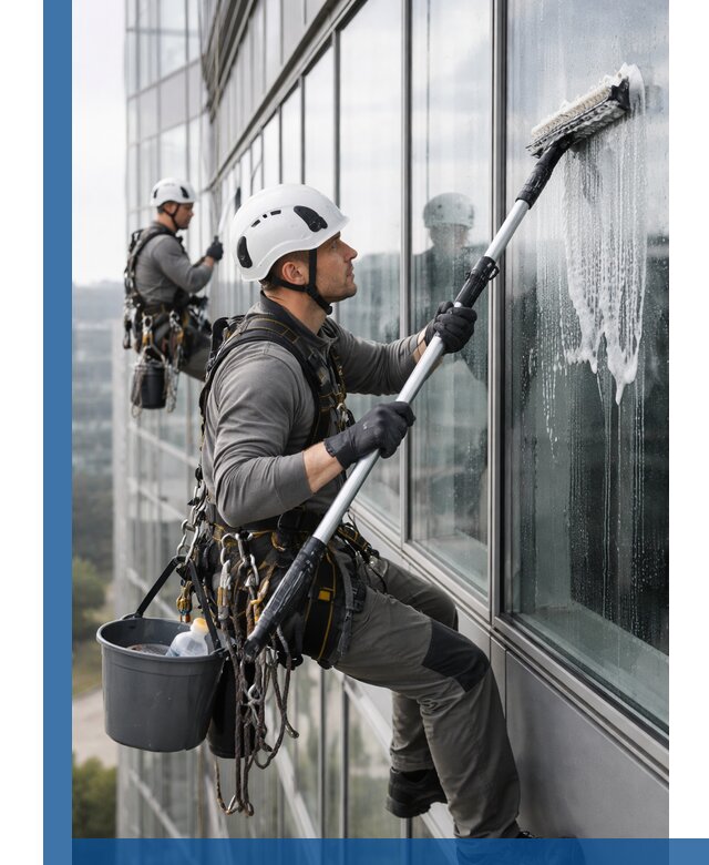 Высотная мойка сплошного остекления с выездом в Кызыле