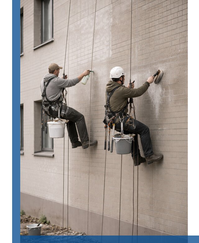 Удаление высолов с фасада зданий в Кызыле без повреждений и следов