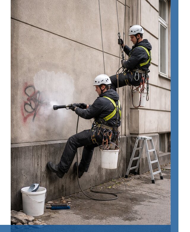 Удаление граффити с фасада в Кызыле от 4667 р. | ВЫСОТНИК-Кзл