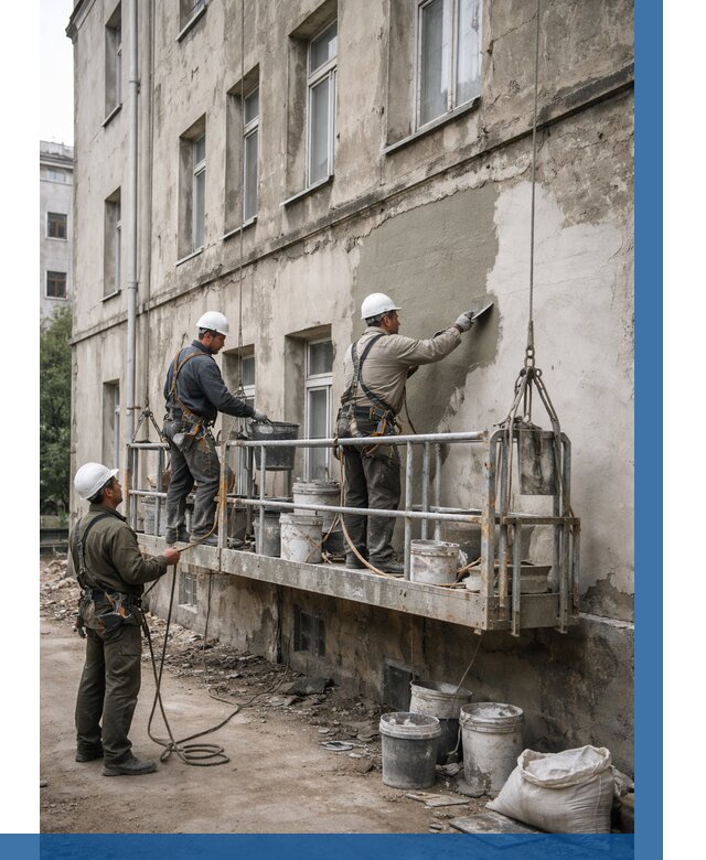 Капитальный ремонт фасада в Кызыле от 4356 р. | ВЫСОТНИК-Кзл