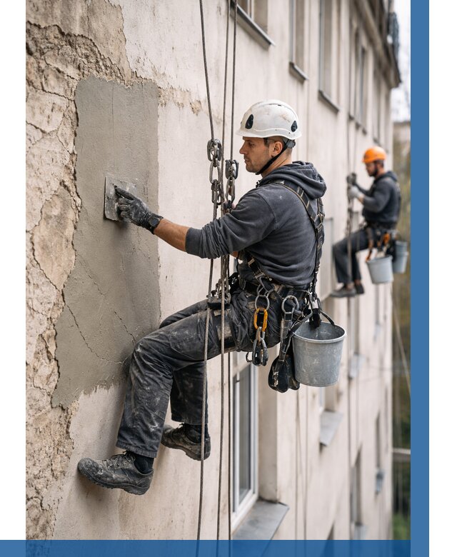 Восстановление штукатурки фасада в Кызыле от 1245 р. | ВЫСОТНИК-Кзл