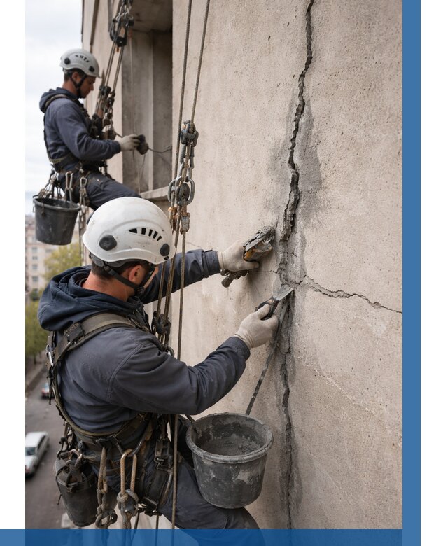 Заделка трещин на фасаде в Кызыле от 933 р. | ВЫСОТНИК-Кзл