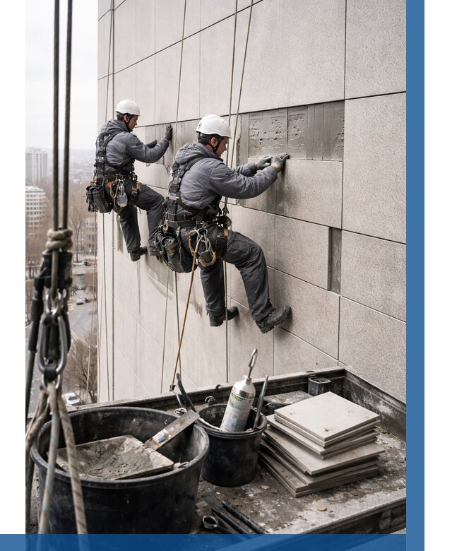 Ремонт фасада из керамогранита в Кызыле от 2593 р. | ВЫСОТНИК-Кзл