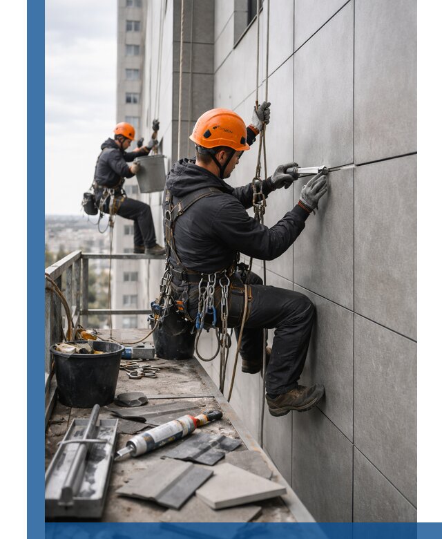 Профессиональный ремонт фасада из керамогранита в Кызыле