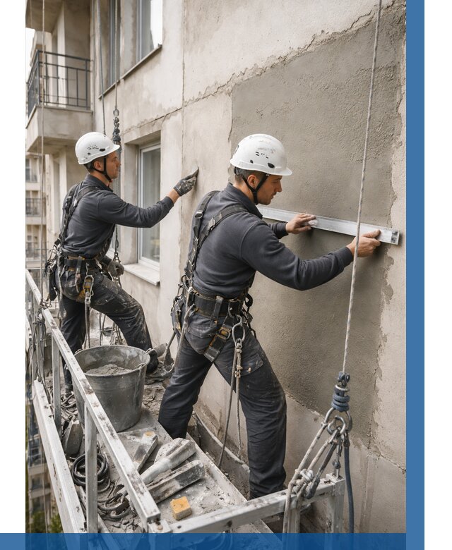 Штукатурка фасада на высоте в Кызыле от 933 р. | ВЫСОТНИК-Кзл