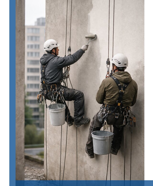 Покраска фасадов высотными альпинистами в Кызыле с гарантией