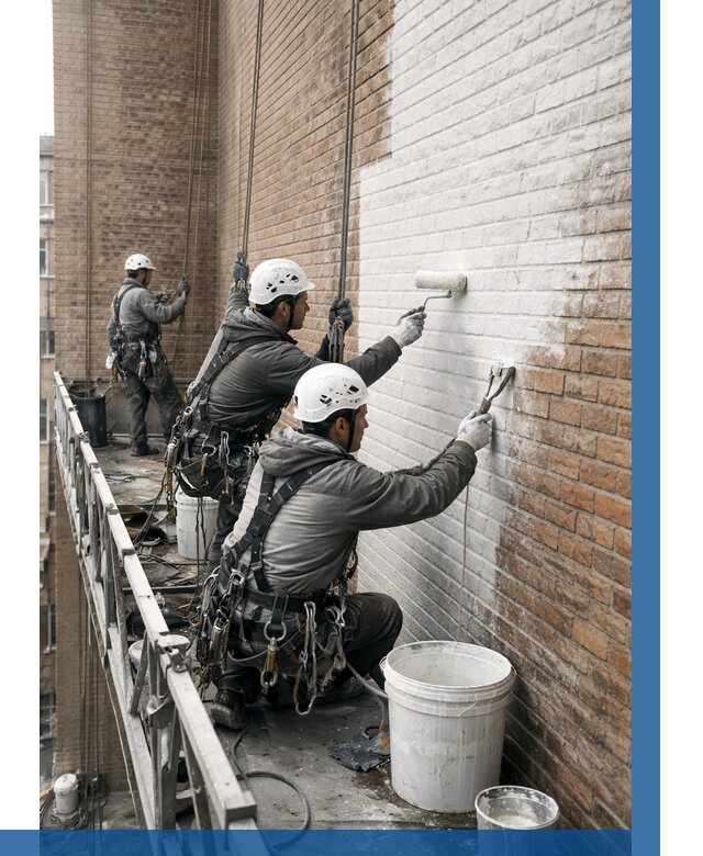 Покраска кирпичного фасада в Кызыле от 363 р. | ВЫСОТНИК-Кзл