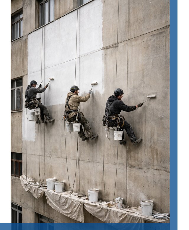 Покраска бетонного фасада в Кызыле от 363 р за м2 | ВЫСОТНИК-Кзл