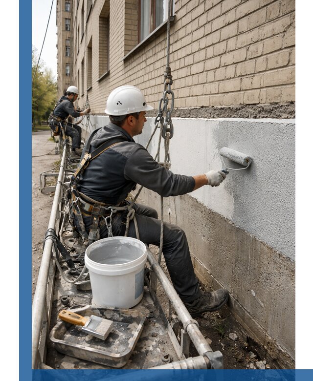 Окраска цоколя здания в Кызыле профессионально и надежно