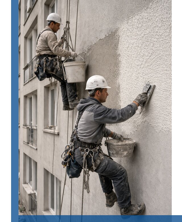 Нанесение декоративной штукатурки короед на фасад в Кызыле