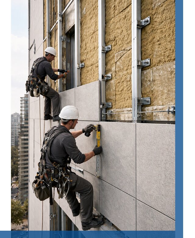 Монтаж вентилируемого фасада в Кызыле от 3630 р. | ВЫСОТНИК-Кзл