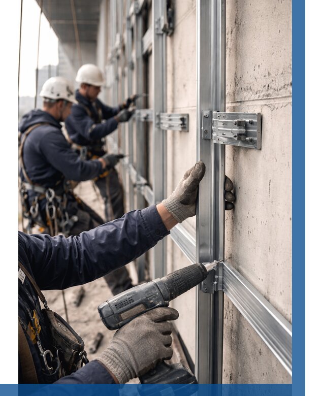 Монтаж подсистемы вентфасада в Кызыле от 882 р. | ВЫСОТНИК-Кзл