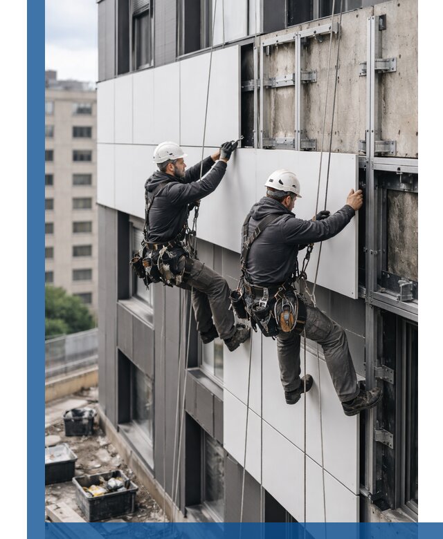 Монтаж композитных панелей фасада в Кызыле под ключ