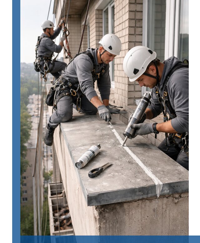 Герметизация балконного козырька в Кызыле профессионально