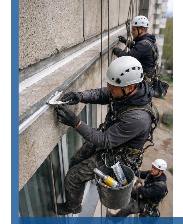 Герметизация примыкания балкона в Кызыле под ключ с гарантией