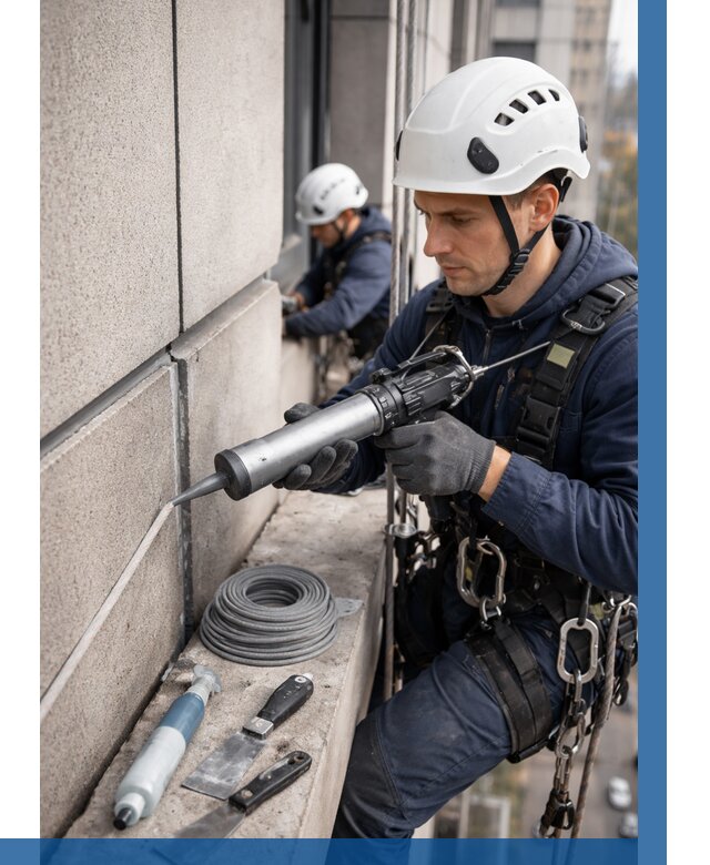 Герметизация деформационных швов фасада в Кызыле от 726 | ВЫСОТНИК-Кзл