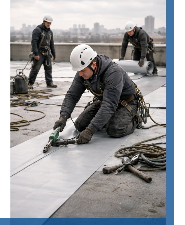 Ремонт мембранной кровли в Кызыле от 1867 р./м2 | ВЫСОТНИК-Кзл