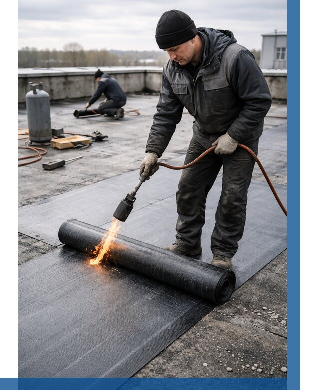 Ремонт наплавляемой кровли в Кызыле от 726 р. | ВЫСОТНИК-Кзл