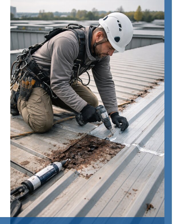 Ремонт профнастила на кровле в Кызыле от 726 р. | ВЫСОТНИК-Кзл