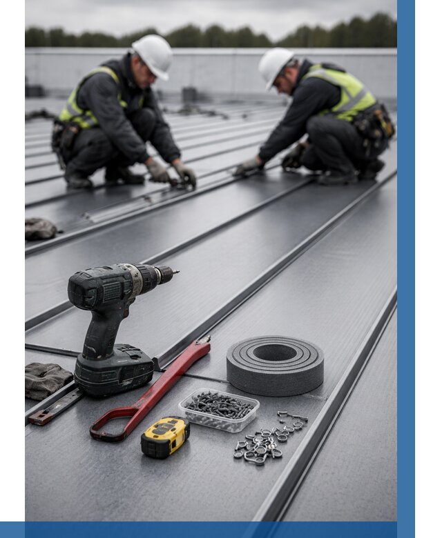 Монтаж фальцевой кровли в Кызыле от 1867 р. | ВЫСОТНИК-Кзл