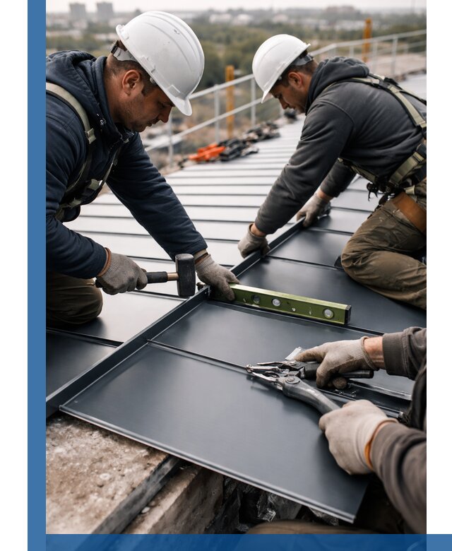 Монтаж фальцевой кровли в Кызыле для промышленных зданий