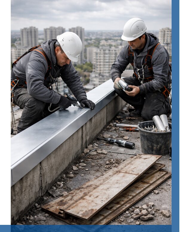 Замена парапетных крышек под ключ в Кызыле от 1245 р. | ВЫСОТНИК-Кзл