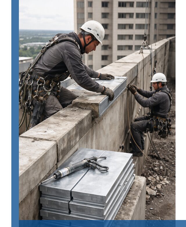 Замена парапетных крышек и установка новых в Кызыле