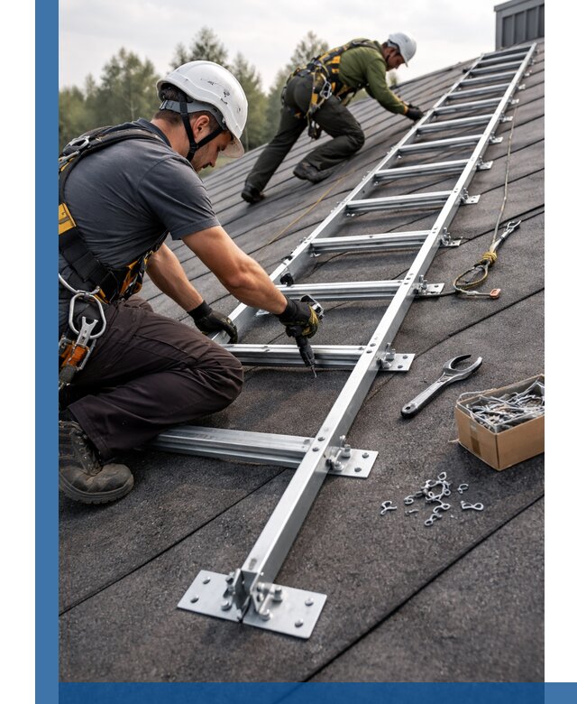 Профессиональный монтаж кровельной лестницы в Кызыле под ключ