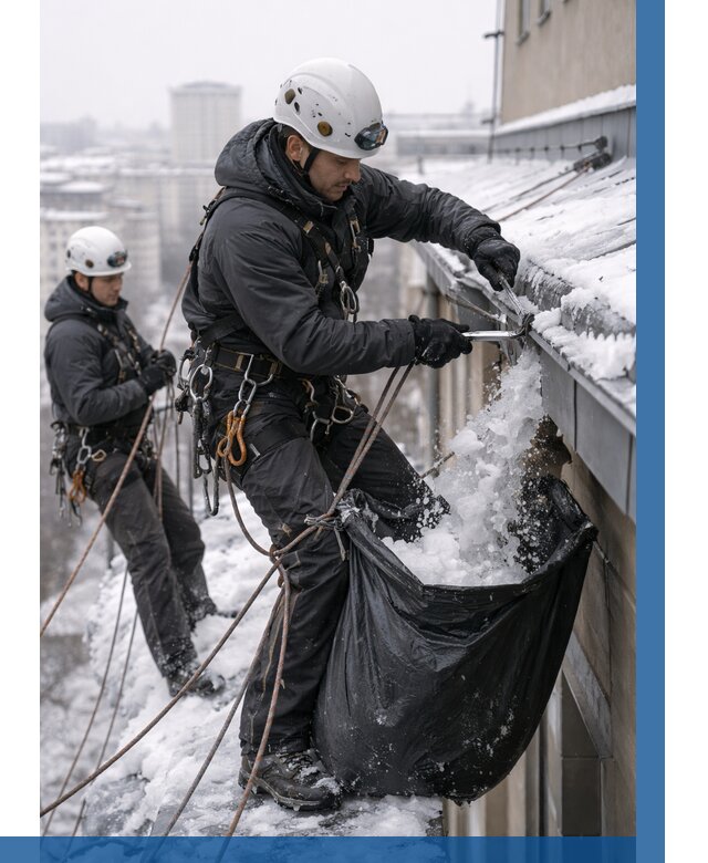 Аварийная очистка крыши в Кызыле под ключ от 311 р. | ВЫСОТНИК-Кзл