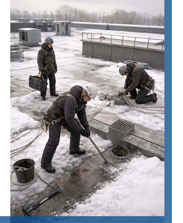 Абонентское обслуживание кровли зимой в Кызыле от 8297 р. | ВЫСОТНИК-Кзл