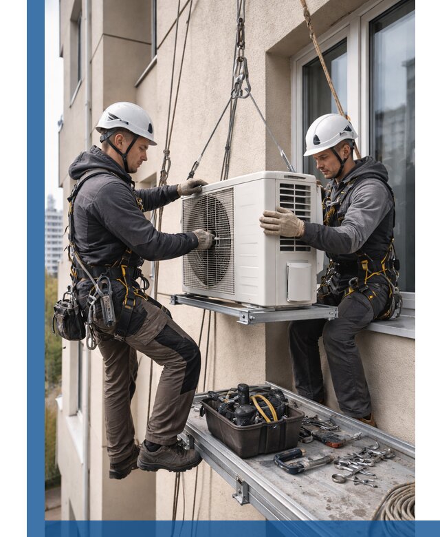 Перенос внешнего блока кондиционера в Кызыле с монтажом и крепежом