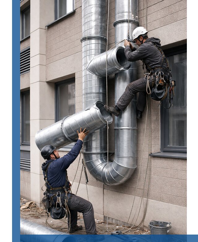 Монтаж фасадных воздуховодов в Кызыле с герметизацией и крепежом