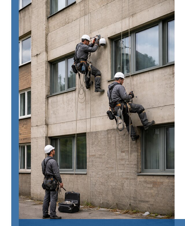 Монтаж фасадных камер видеонаблюдения в Кызыле под ключ