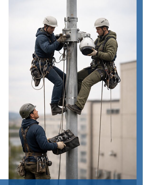 Установка видеокамер на мачте в Кызыле от 8815 р. | ВЫСОТНИК-Кзл