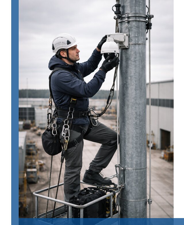 Профессиональная установка видеокамер на мачте в Кызыле