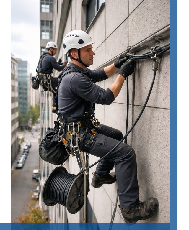 Прокладка кабеля по фасаду в Кызыле от 363 р. | ВЫСОТНИК-Кзл