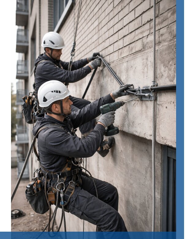 Крепление кабеля на фасаде в Кызыле от 363 р. | ВЫСОТНИК-Кзл