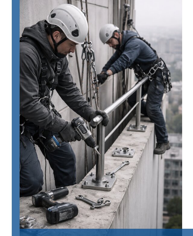 Монтаж перил на высоте в Кызыле для жилых и промобъектов