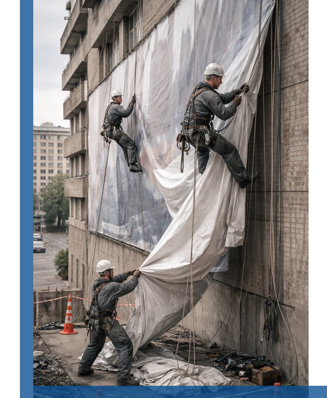 Демонтаж баннеров с фасада в Кызыле оперативно и безопасно