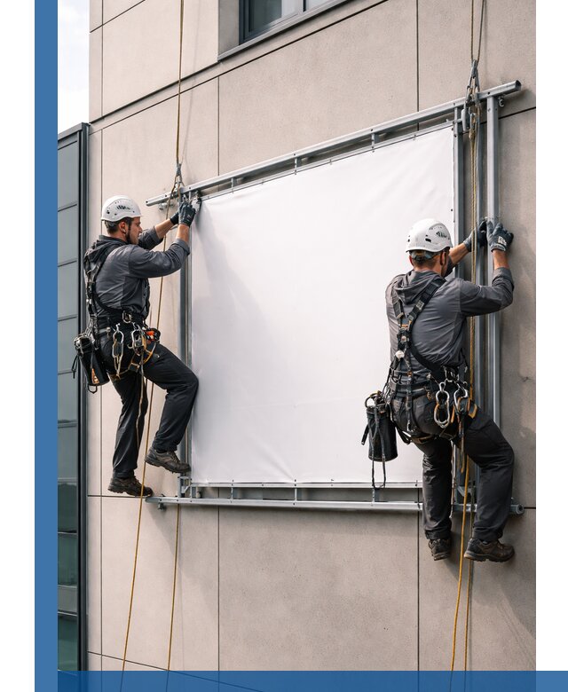 Монтаж наружной рекламной вывески в Кызыле под ключ