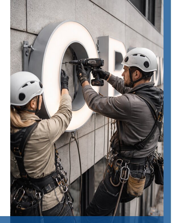 Монтаж световых букв в Кызыле от 3111 р. под ключ ВЫСОТНИК-Кзл