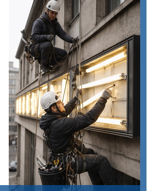 Замена ламп в вывеске в Кызыле под ключ от 3630 р. | ВЫСОТНИК-Кзл