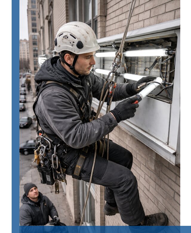 Профессиональная замена ламп в наружной вывеске в Кызыле