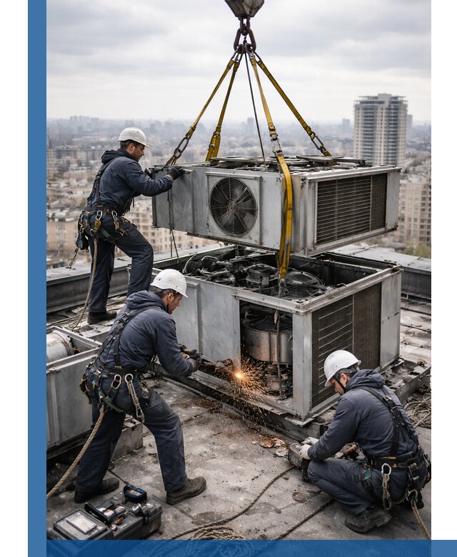 Демонтаж крышной установки в Кызыле любой сложности