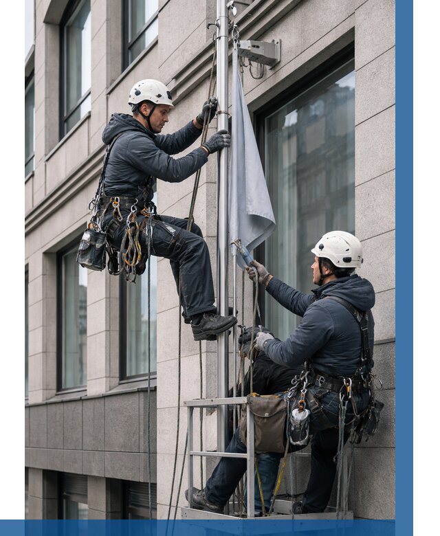 Установка флагов на фасаде в Кызыле от 4667 р. | ВЫСОТНИК-Кзл