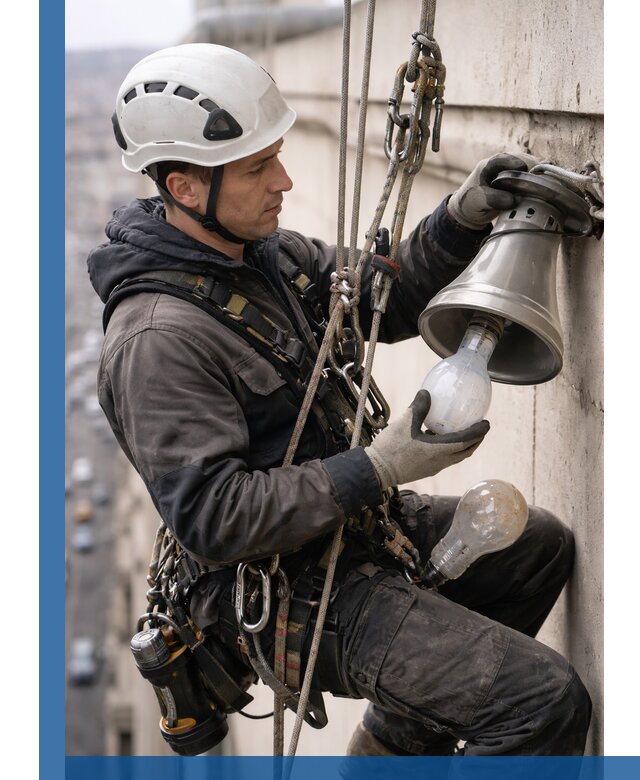 Замена ламп на высоте в Кызыле профессионально и быстро