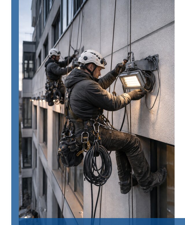 Монтаж фасадного освещения в Кызыле установка и подключение