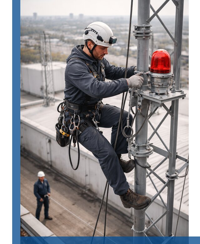 Монтаж заградительных огней и обслуживание объектов в Кызыле