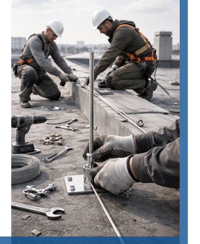 Монтаж молниезащиты на кровле в Кызыле цена от 25928 р. | ВЫСОТНИК-Кзл