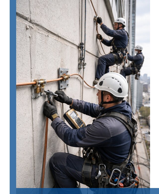 Монтаж системы заземления здания и молниезащиты в Кызыле